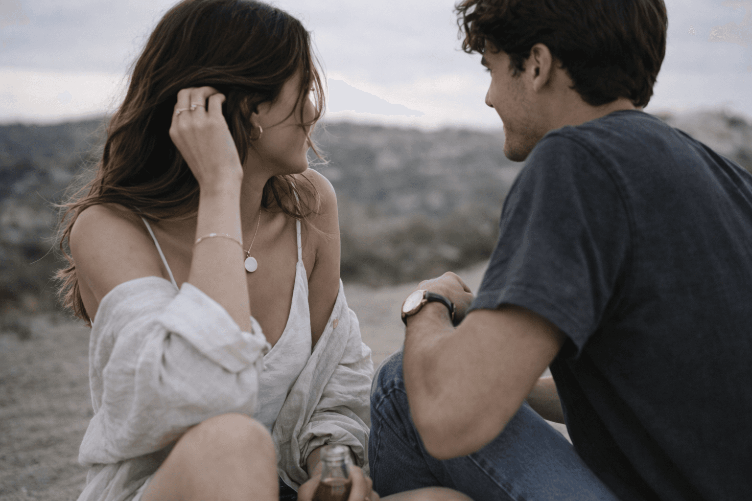 A young couple sharing a quiet moment together